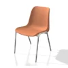Chaise Collectivité Coque Universelle - Polypropylène - Orange - Pieds Métal Chromé - Lot De 6