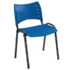 Chaise Collectivités Fun - Polypropylène - Bleu - Pieds Métal Noir - Lot De 4