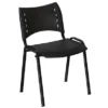 Chaise Collectivités Fun - Polypropylène - Noir - Pieds Métal Noir - Lot De 4