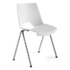 Chaise Collectivité Skype à Coque Polypropylène, Pieds Métal Chromé - Blanc (Lot De 4)