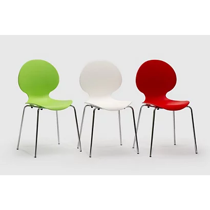 Chaise Coque Plastique Empilable Naémie En Polypropylène Blanc, Pieds Chromés (Lot De 4) 2 Chaise Coque Plastique Empilable Naémie En Polypropylène Blanc, Pieds Chromés (Lot De 4) – Image 2