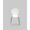 Chaise Coque Plastique Empilable Naémie En Polypropylène Blanc, Pieds Chromés (Lot De 4)