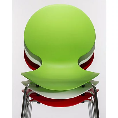 Chaise Coque Plastique Empilable Naémie En Polypropylène Blanc, Pieds Chromés (Lot De 4) 6 Chaise Coque Plastique Empilable Naémie En Polypropylène Blanc, Pieds Chromés (Lot De 4) – Image 6