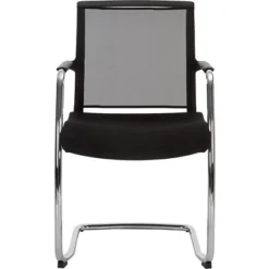 Chaise De Réunion & Visiteur Bloom Maille/tissu Piètement Luge - Noir