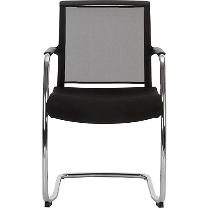 Chaise De Réunion & Visiteur Bloom Maille/tissu Piètement Luge - Noir 1 Chaise De Réunion & Visiteur Bloom Maille/tissu Piètement Luge - Noir