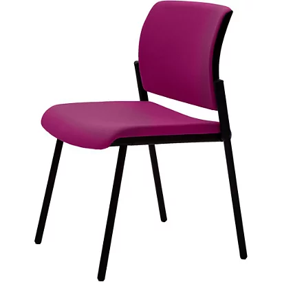 Chaise De Réunion & Visiteur Infinity - Tissu Rose - Pieds Noir 1 Chaise De Réunion & Visiteur Infinity - Tissu Rose - Pieds Noir