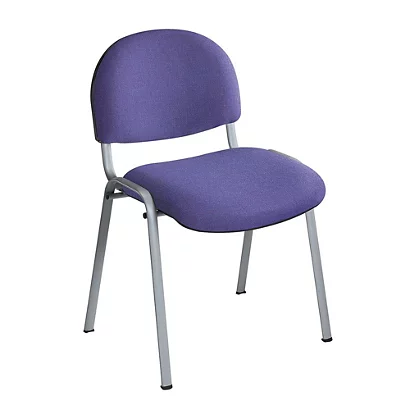 Chaise Réunion Et Visiteur Prima - Tissu Rembourré - Violet - Pieds Alu - Lot De 4 1 Chaise Réunion Et Visiteur Prima - Tissu Rembourré - Violet - Pieds Alu - Lot De 4