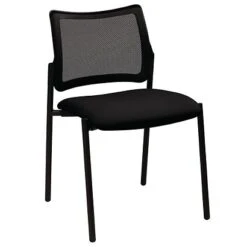 Chaise Visiteur BILBAO Maille Filet/ Tissu Noir