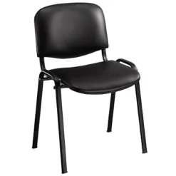 Chaise Visiteur First - Vinyle - Noir - Lot De 4