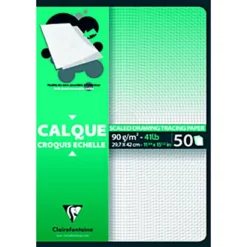 Clairefontaine Calque Croquis échelle A3 Uni 92g - Bloc De 50 Feuilles