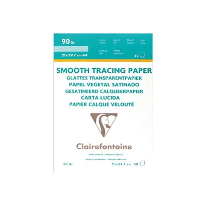 Clairefontaine Papier Calque Velouté A4 Pour Traceur - 90g - Pochette De 50 Feuilles 1 Clairefontaine Papier Calque Velouté A4 Pour Traceur - 90g - Pochette De 50 Feuilles