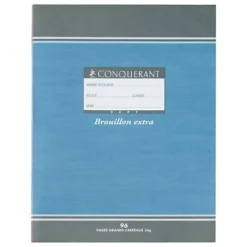 CONQUERANT SEPT Cahier De Brouillon 17x22 Cm, 96 Pages 56 G/m² Grands Carreaux Seyès (Lot De 10)