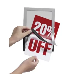 DURABLE 2 Pochettes Murales Magnétiques Duraframe A5 - Aluminium -Fournitures Bureau Boutique durable 2 pochettes murales magn tiques duraframe a5 aluminium 28768A1 6