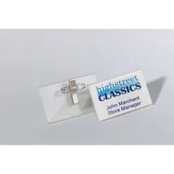 Durable Badge Combi - 40 X 75 Mm - Transparent - Lot De 50