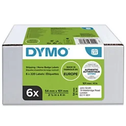 Dymo 2093092 Étiquettes D'expédition LW Polyvalentes Authentiques, 54 Mm X 101 Mm, Facilement Détachables, Auto-adhésives, Pour étiqueteuses LabelWriter - Paquet 6 Rouleaux