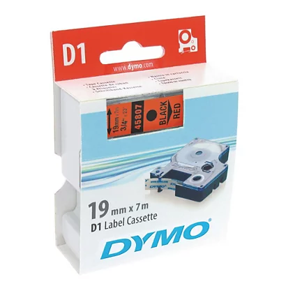 DYMO Ruban Titreuse D1 - écriture Noir / Fond Rouge - 19 Mm X 7 M - Modèle S0720870 4 DYMO Ruban Titreuse D1 - écriture Noir / Fond Rouge - 19 Mm X 7 M - Modèle S0720870 – Image 4