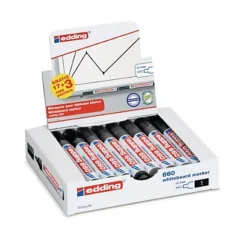 EDDING Marqueur 660 Pour Tableau Blanc, Pointe Ogive De 1,5 à 3 Mm, Noir - Lot De 17 + 3 Gratuits