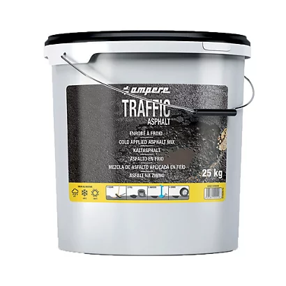Enrobé à Froid Ampere Traffic Asphalt Noir, Seau 25 Kg 1 Enrobé à Froid Ampere Traffic Asphalt Noir, Seau 25 Kg