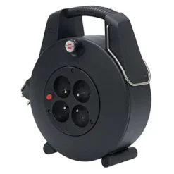Enrouleur électrique Domestique Confort-Line Brennenstuhl, Design-Box 4 Prises, Câble 20m H05VV-F 3G1,0, Coloris Noir