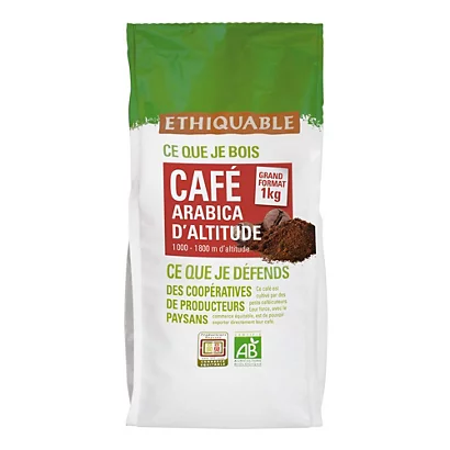 ETHIQUABLE Café Moulu Équateur, Arabica, Sachet, 1 Kg 1 ETHIQUABLE Café Moulu Équateur, Arabica, Sachet, 1 Kg