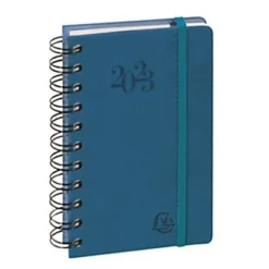 Exacompta Agenda Journalier à Spirales Swan - 14,6 X 9 Cm - Bleu Canard - 2024