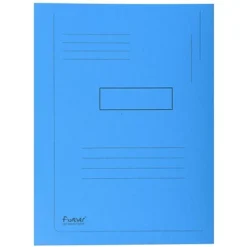 Exacompta Chemise Forever® A4 à 2 Rabats Avec Lignes Imprimées, 200 Feuilles 240 X 320 Mm, Carton Comprimé Recyclé, Bleu - Lot De 50