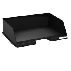 EXACOMPTA Corbeille à Courrier COMBO Maxi à L'talienne A4+, 100 % Recyclé Noir (Lot De 2)