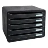 Exacompta Module De Classement Big Box Couleur - 5 Tiroirs à L'italienne - Noir