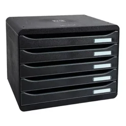 Exacompta Module De Classement Big Box Couleur - 5 Tiroirs à L'italienne - Noir