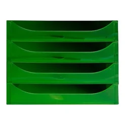 Exacompta Module De Classement ECOBOX 4 Tiroirs - Gris Et Vert Translucide