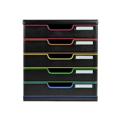 EXACOMPTA Module De Classement Modulo - 5 Tiroirs Noir Arlequin