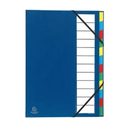 Exacompta Trieur Ordonator® Nature Future® Avec Dos Extensible à Soufflet 600 Feuilles A4 12 Compartiments 23,5 X 33,5 Cm Polypropylène Bleu