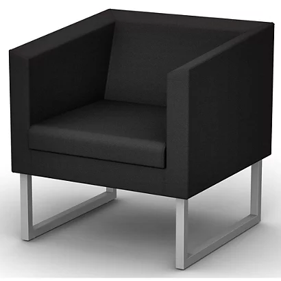 Fauteuil D'accueil Sten 1 Place Tissu Anthracite Piètement Acier Aluminium 1 Fauteuil D'accueil Sten 1 Place Tissu Anthracite Piètement Acier Aluminium
