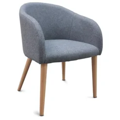 Fauteuil De Réunion Et Visiteur Adria En Tissu Gris Pieds Bois
