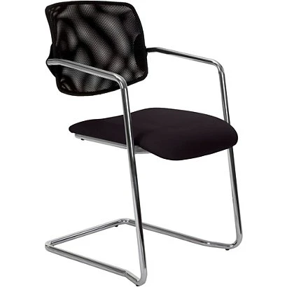 Fauteuil Visiteur, Maille, Noir 1 Fauteuil Visiteur, Maille, Noir