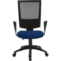 Siège De Bureau Jenny Maille/tissu Hauteur Ajustable A Roulettes - Bleu