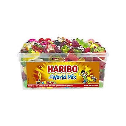 Haribo World Mix Assortiment De Bonbons Tendres Parfums Fruités - Boîte De 900g 1 Haribo World Mix Assortiment De Bonbons Tendres Parfums Fruités - Boîte De 900g