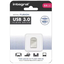 INTEGRAL MEMORY Clé USB 3.0 Fusion - 64 Go - Métal -Fournitures Bureau Boutique integral memory cl usb 3 0 fusion 64 go tal 4509500 2