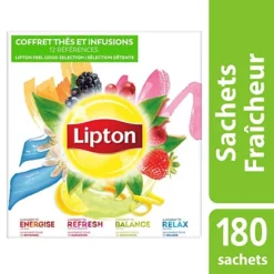 Lipton Feel Good Selection Coffret Thés Et Infusions - 180 Sachets Fraîcheur - Boîte 12 X 15 Unités