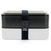 Lunch Box Yoko Design, 2 Compartiments, 1200ml, Coloris Noir Et Blanc