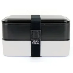 Lunch Box Yoko Design, 2 Compartiments, 1200ml, Coloris Noir Et Blanc