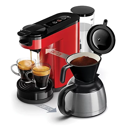 Machine à Café Dosettes Et Filtre Philips Switch Rouge 3 Machine à Café Dosettes Et Filtre Philips Switch Rouge – Image 3