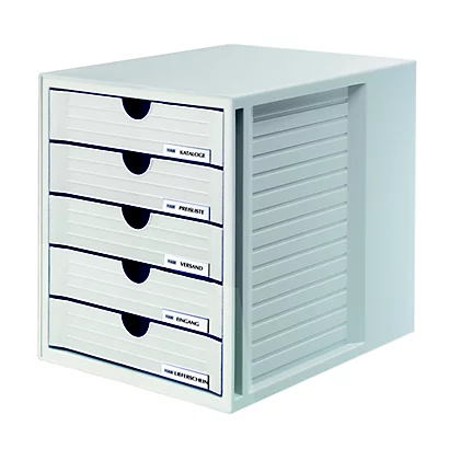 Module System-box 5 Tiroirs Fermés Han Coloris Gris 1 Module System-box 5 Tiroirs Fermés Han Coloris Gris