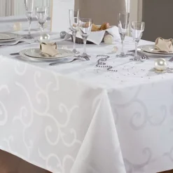 Nappe En Tissu Blanche Madigan, Ronde Diam. 1,70 M