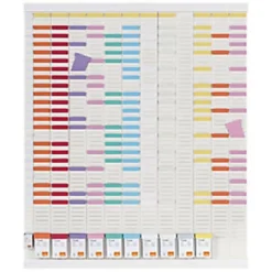 Nobo Planning à Fiches T2 - 13 Colonnes - 80 X 96 Cm