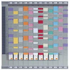 Nobo Planning Pro 12 Colonnes 32 Fentes Fiches T1,5 - Gris