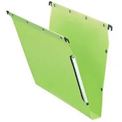 L'oblique AZ Dossier Suspendu PP Ultimate Pour Armoires - En Polypropylène - Boutons-pression - Fond U 30 Mm - Vert Opaque - Lot De 10