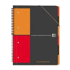 OXFORD Cahier International Organiserbook Petits Carreaux A4+ 160 Pages Couverture PP Gris