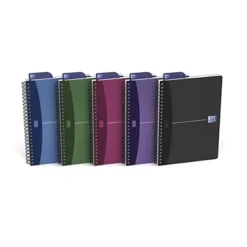 OXFORD Cahier Office Urban Mix Petits Carreaux A5 180 Pages Couverture PP Couleurs Assorties - Lot De 5