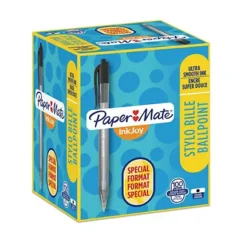 Paper Mate InkJoy 100 RT Stylo Bille Rétractable Pointe Moyenne 1 Mm Noir - Boîte De 80 + 20 OFFERTS